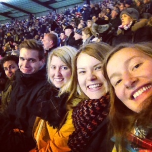 Sabrina, Anna, Jan, Michiel and me at the All Blacks vs. Scotland game.