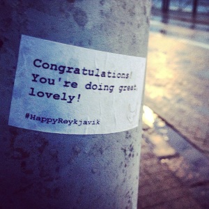 Random act of kindness on an Reykjavik street sign. 